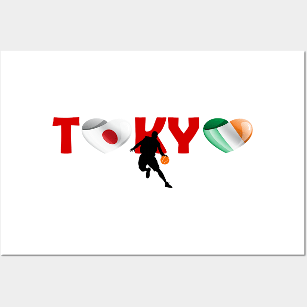 Basketball in Tokyo - team Ireland (IE) Wall Art by ArtDesignDE